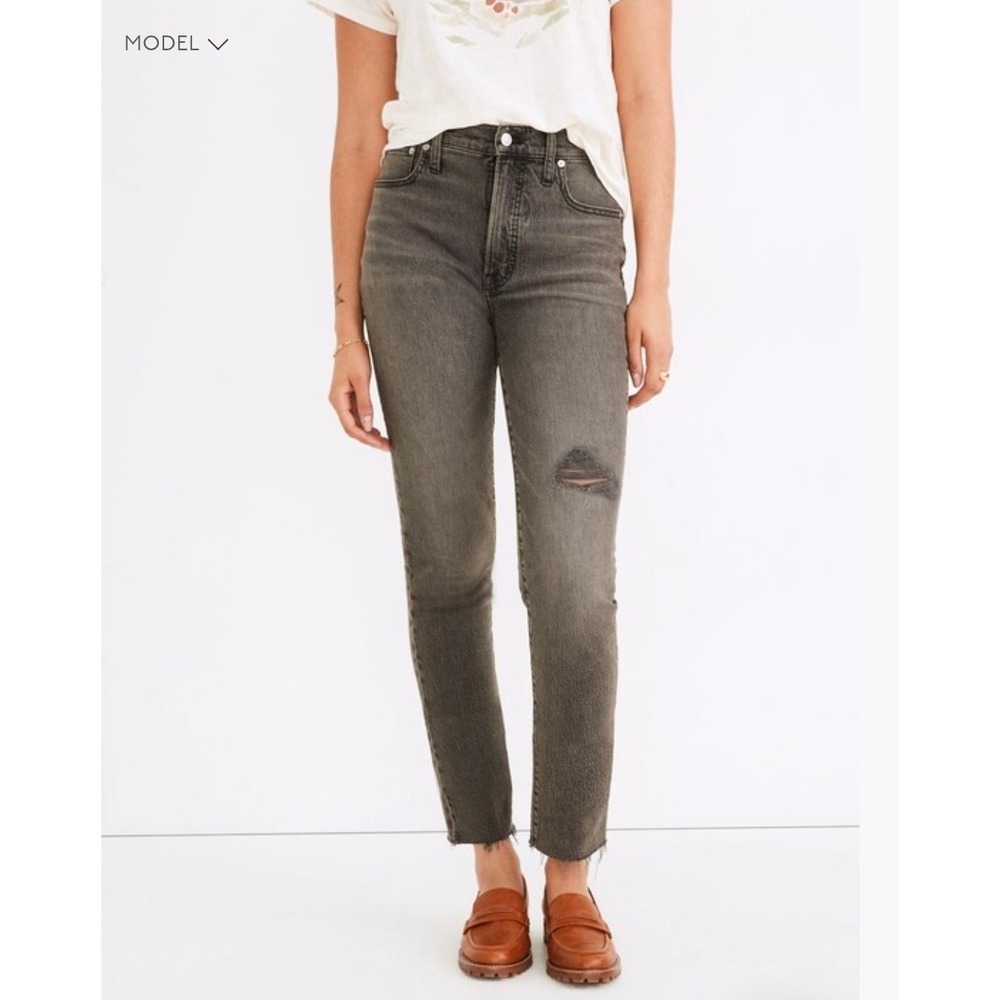 Madewell The Perfect Vintage Jean Cosner Wash Knee Rip Raw Hem NA922 Size 28